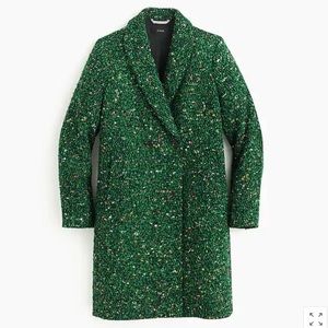 J. Crew Daphne topcoat in green tweed.